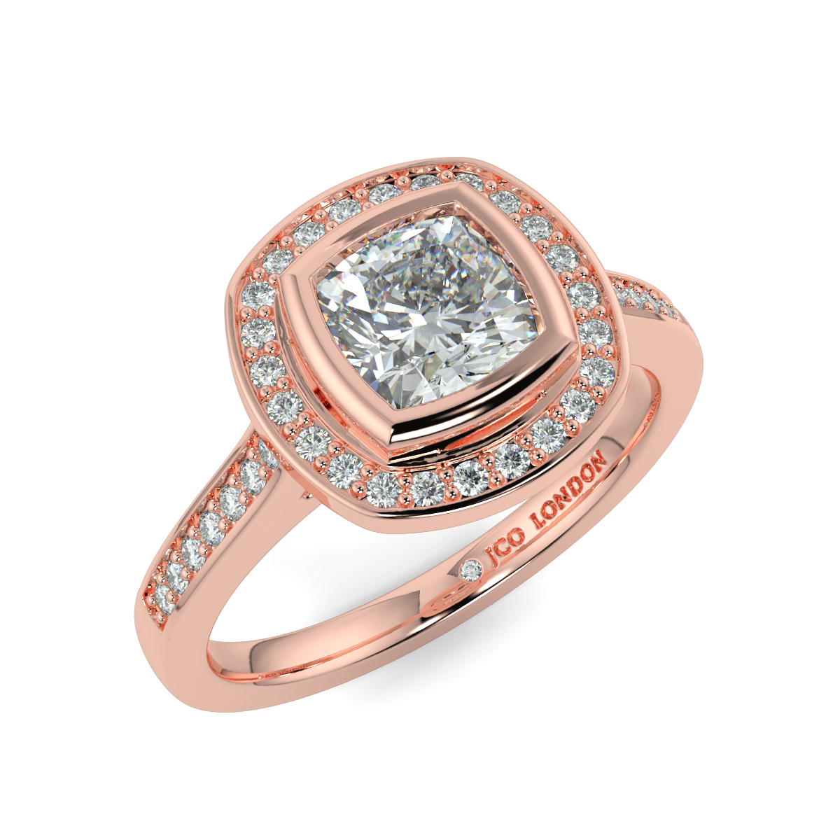 Cushion Halo Engagement Rings