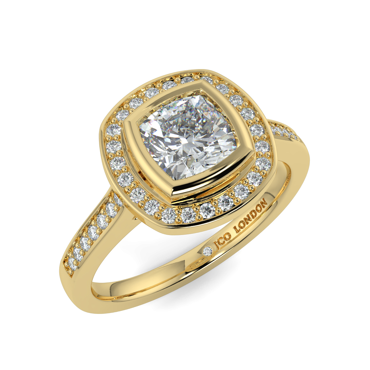Cushion Halo Engagement Rings
