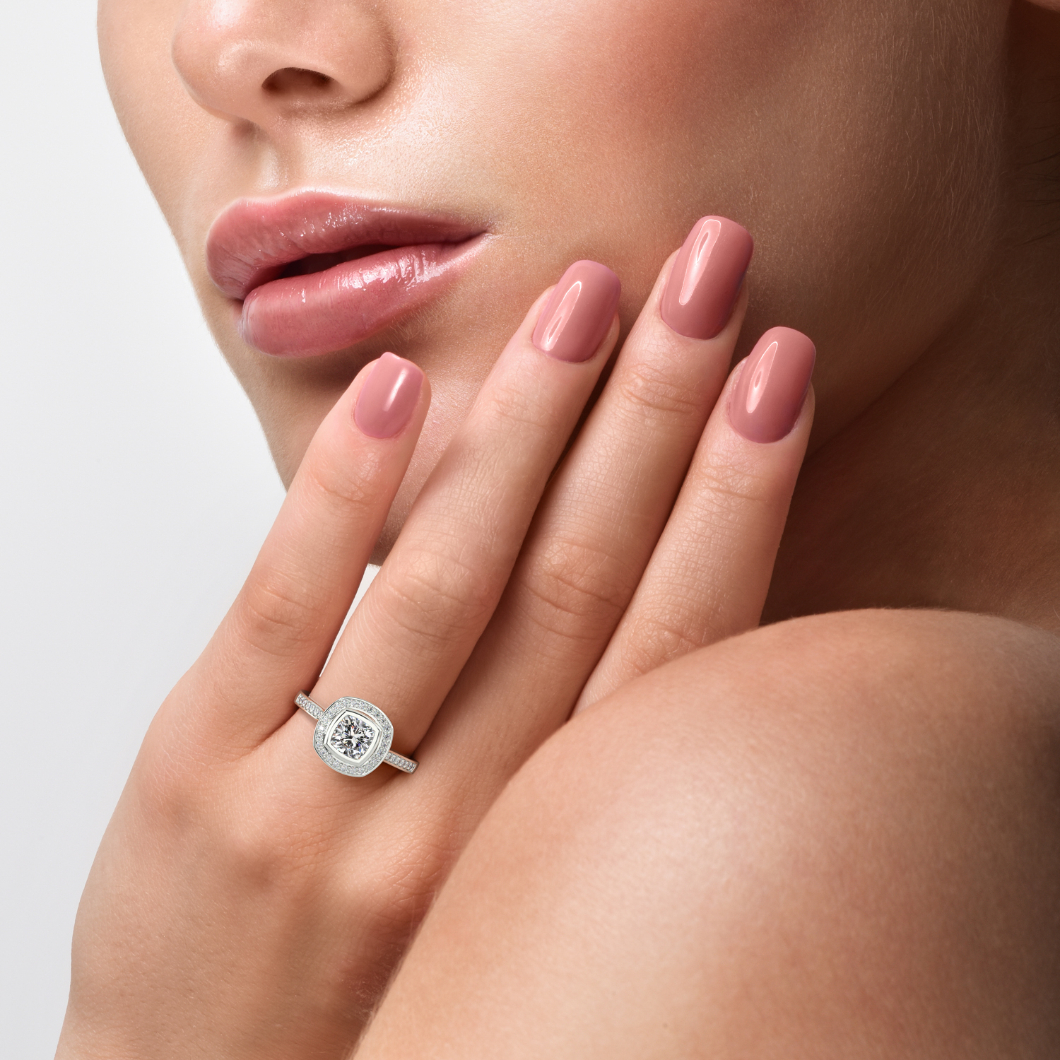 Cushion Halo Engagement Rings
