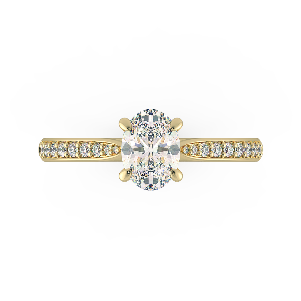 Oval Shoulder Diamond  Engagement Rings