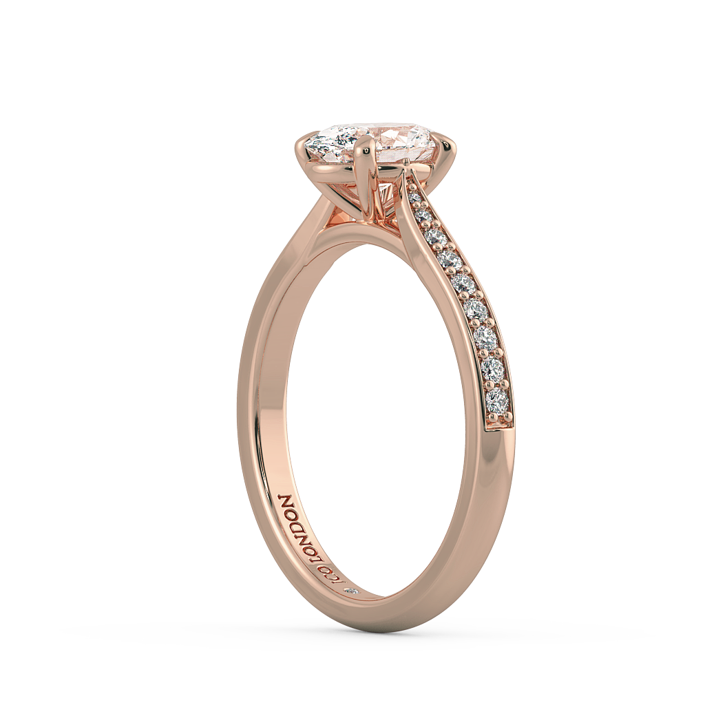 Oval Shoulder Diamond  Engagement Rings
