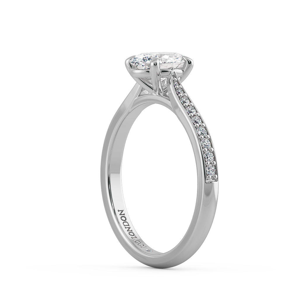 Oval Shoulder Diamond  Engagement Rings