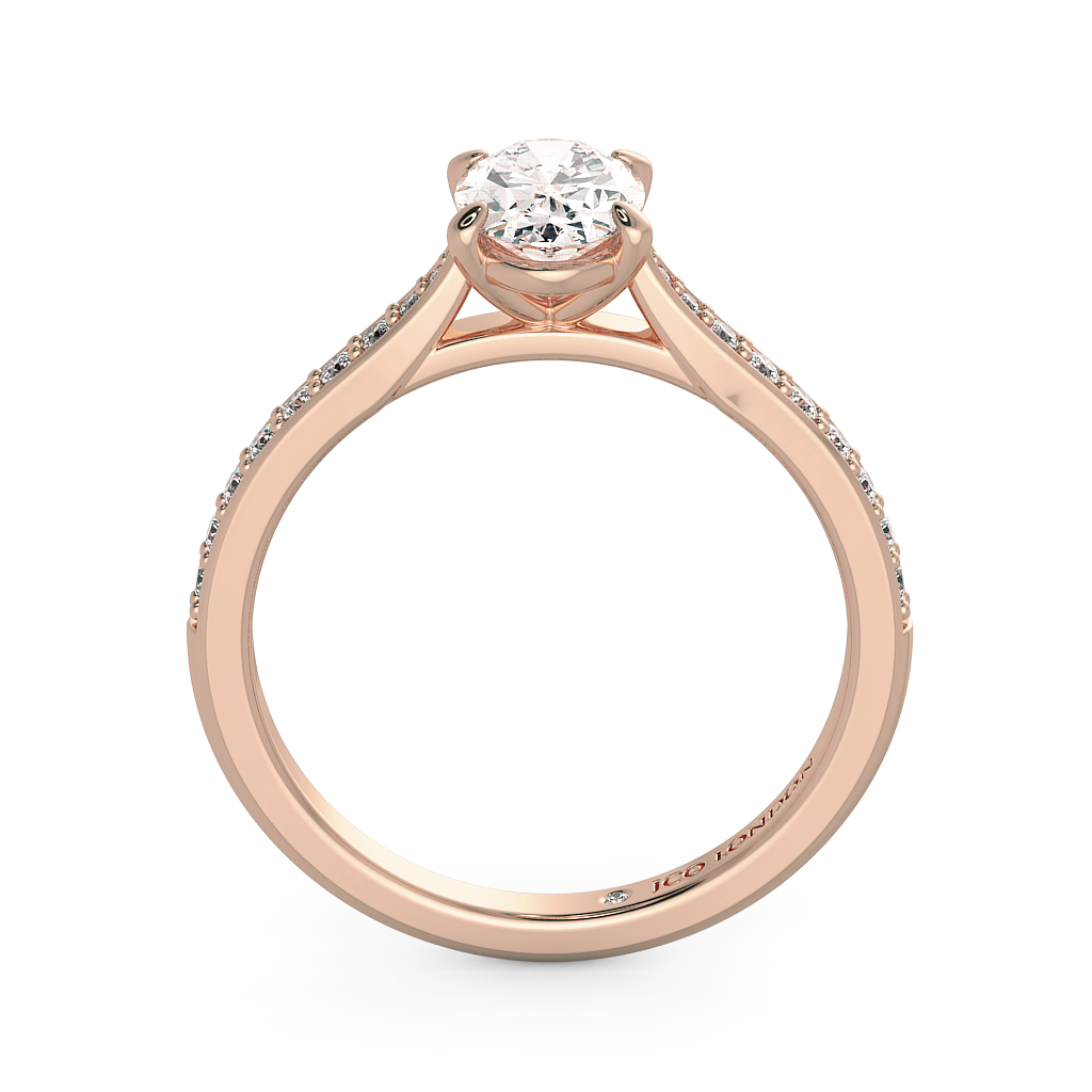 Oval Shoulder Diamond  Engagement Rings