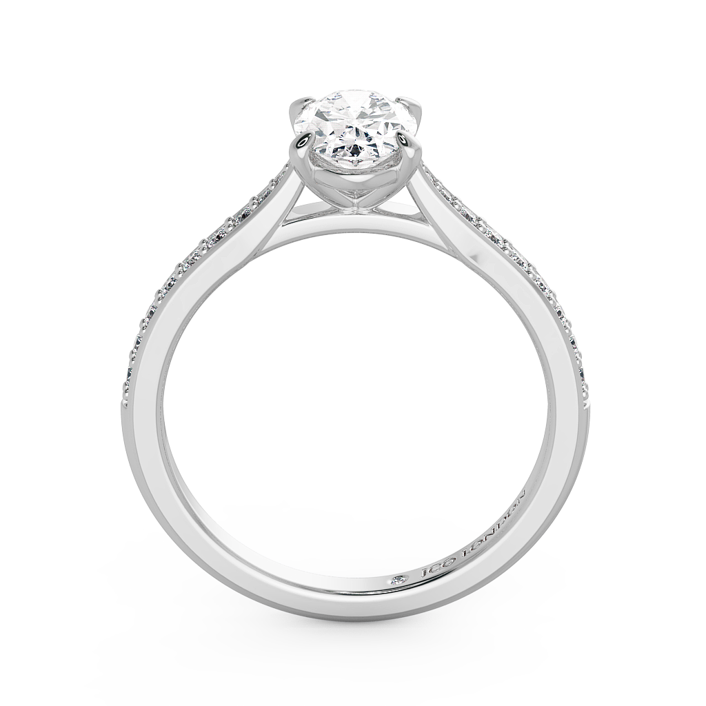 Oval Shoulder Diamond  Engagement Rings