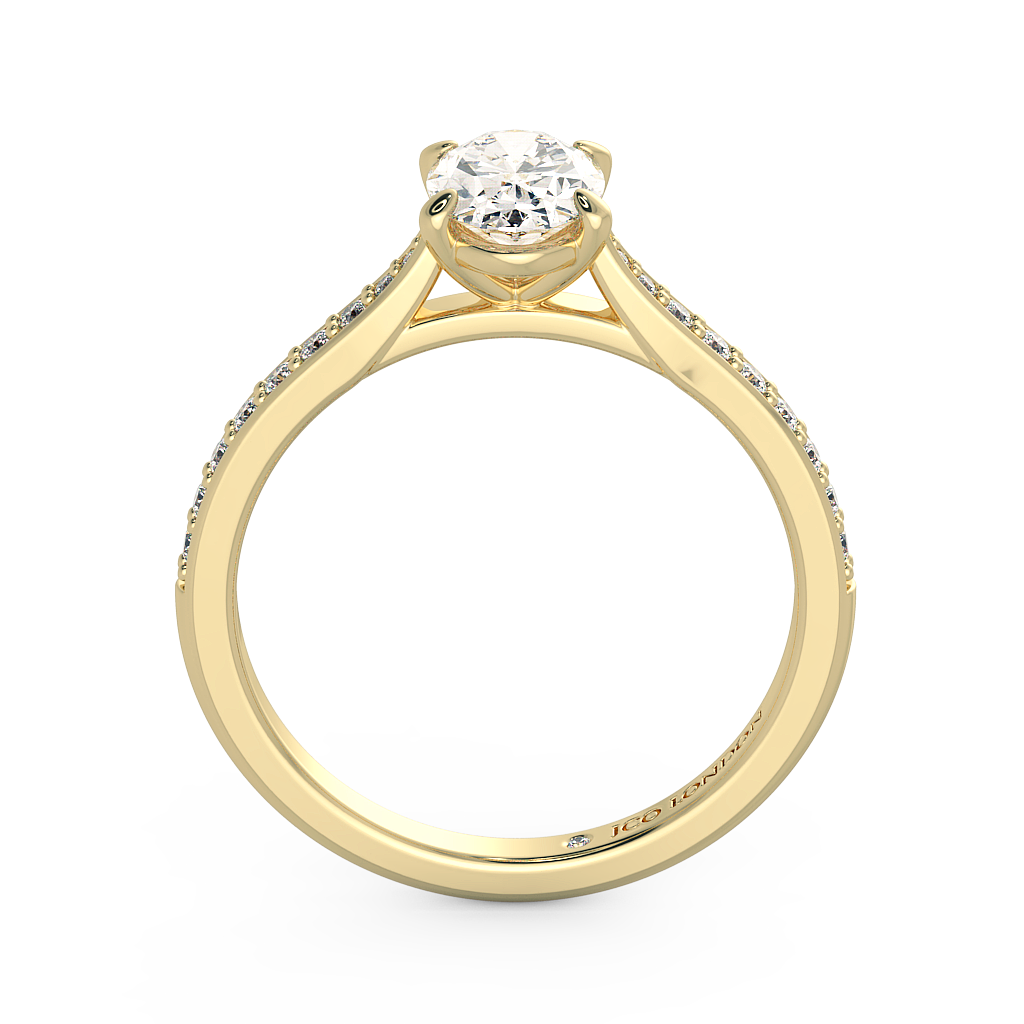 Oval Shoulder Diamond  Engagement Rings