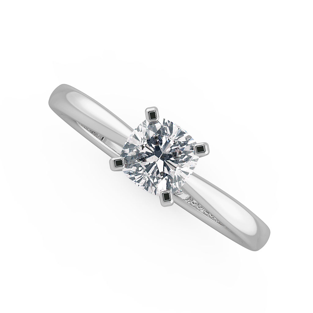 Cushion Solitaire Engagement Rings