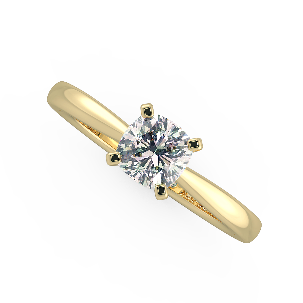Cushion Solitaire Engagement Rings