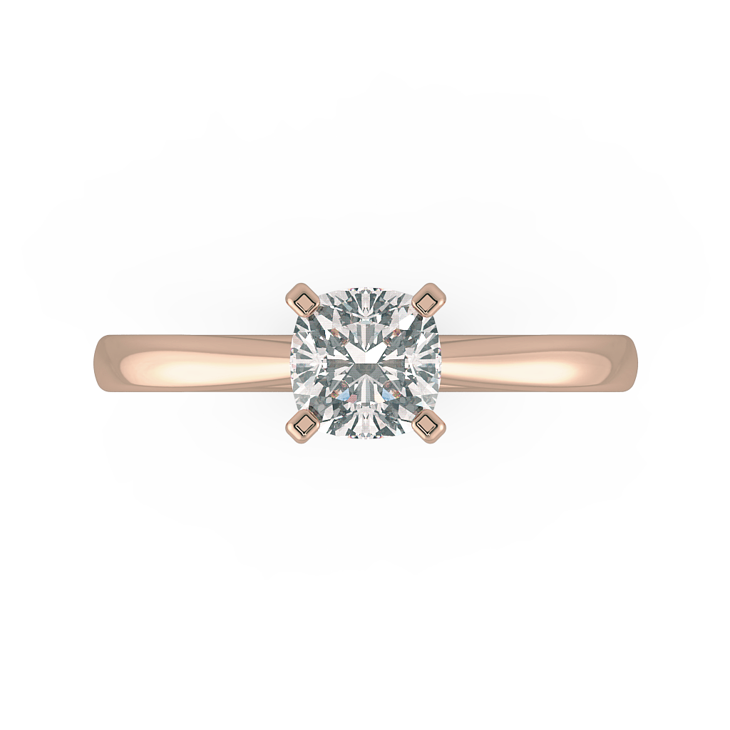 Cushion Solitaire Engagement Rings