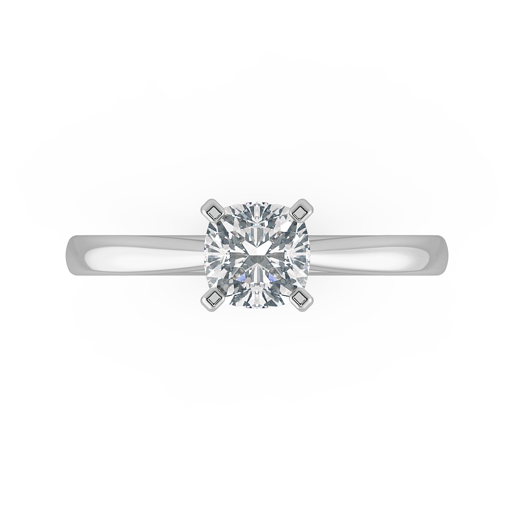Cushion Solitaire Engagement Rings