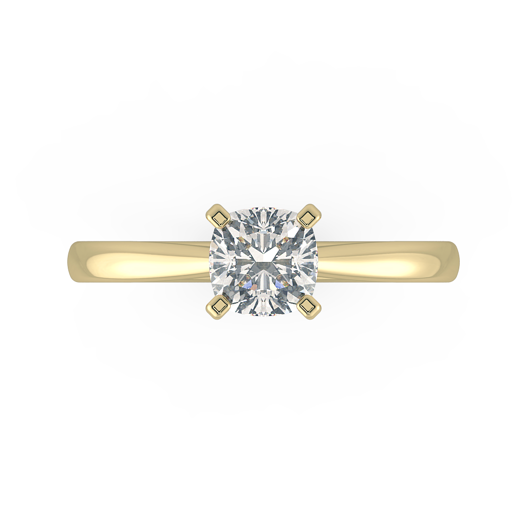Cushion Solitaire Engagement Rings