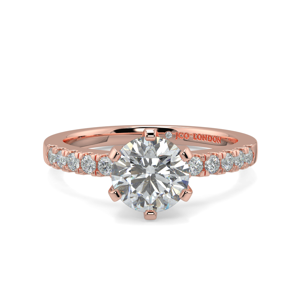 Round Shoulder Diamond  Engagement Rings