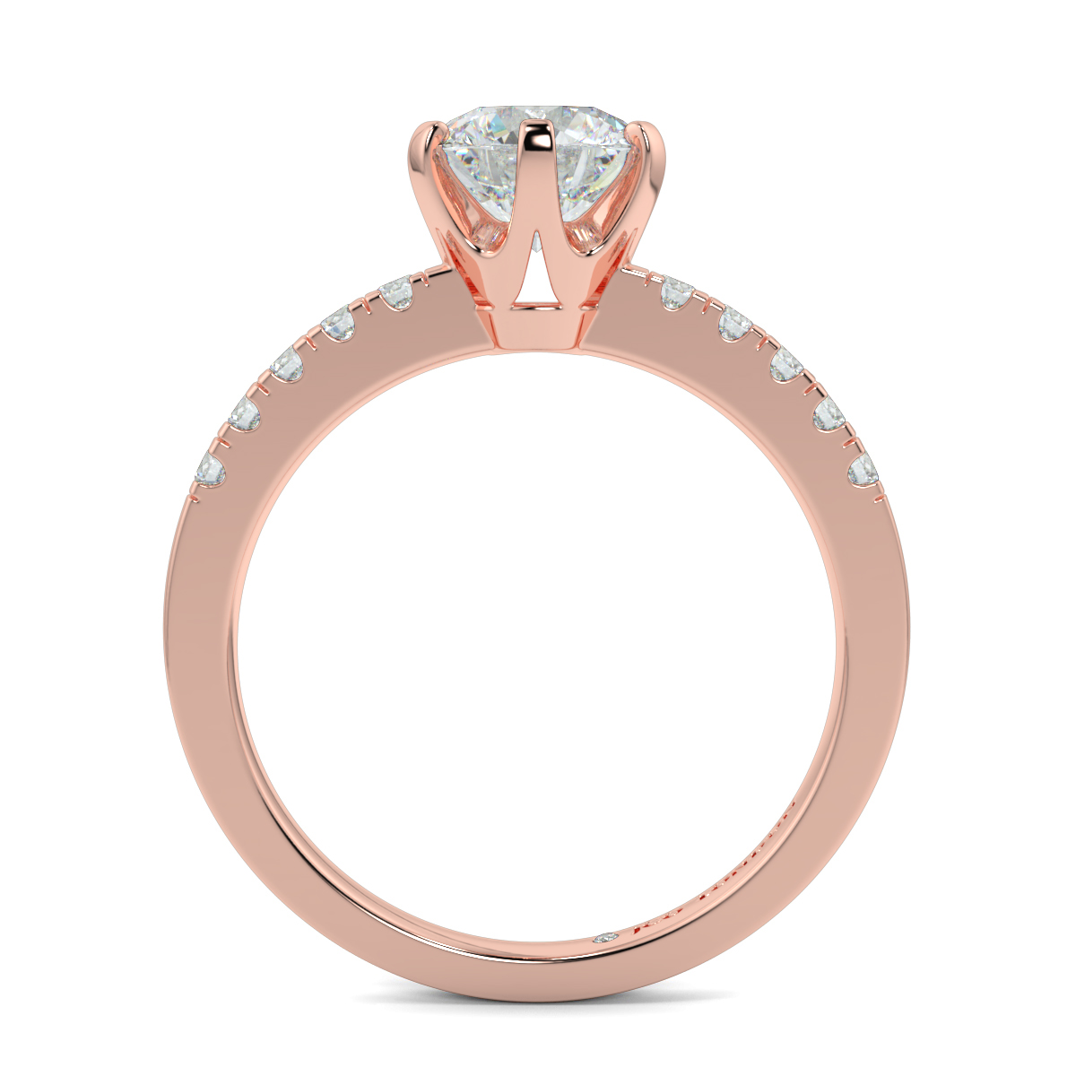 Round Shoulder Diamond  Engagement Rings