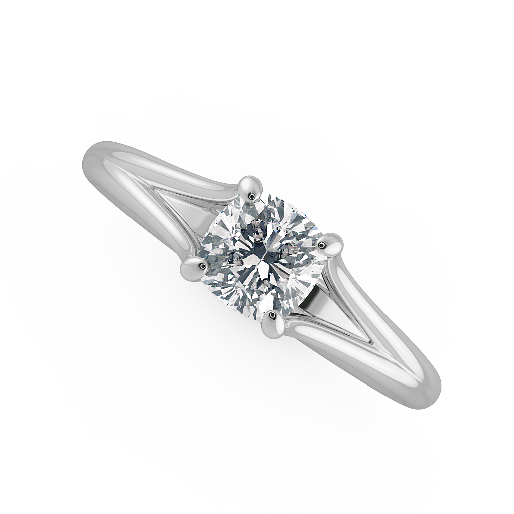 Cushion Solitaire Engagement Rings