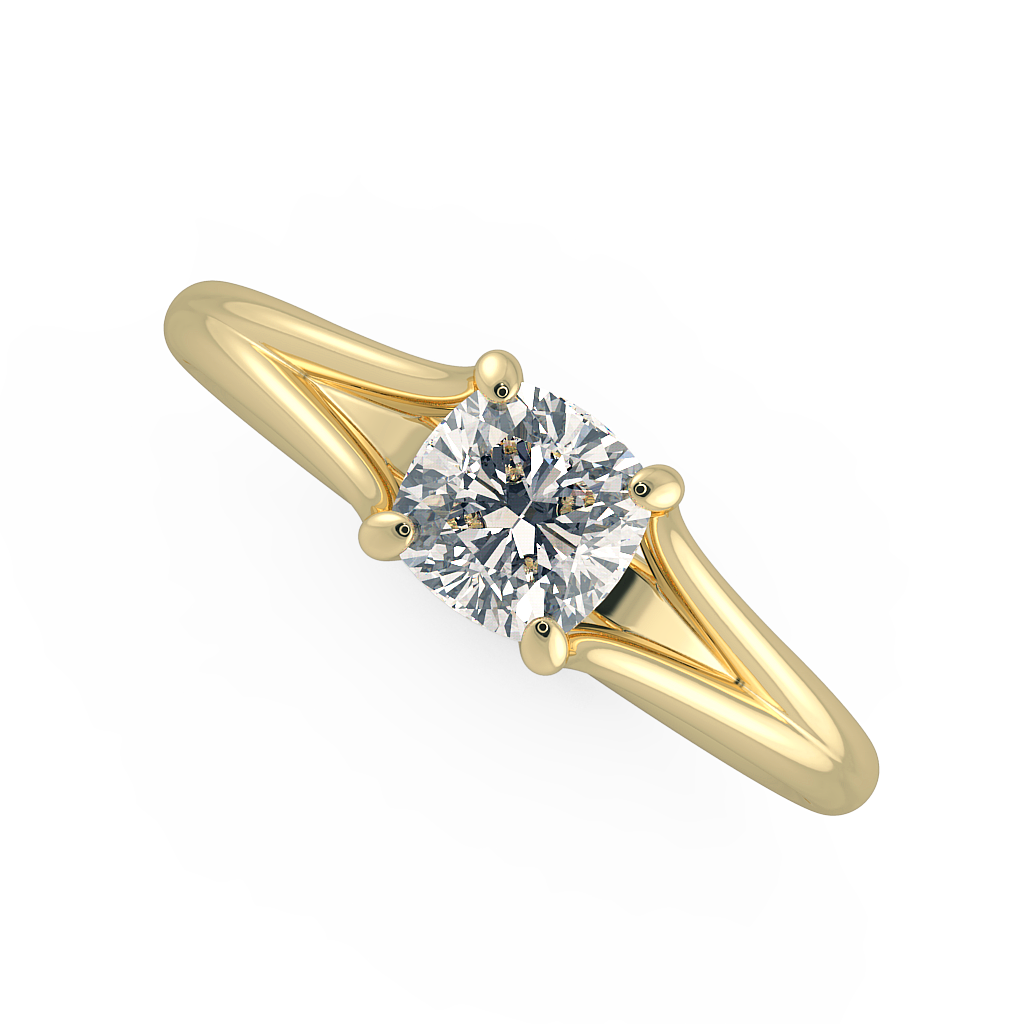 Cushion Solitaire Engagement Rings