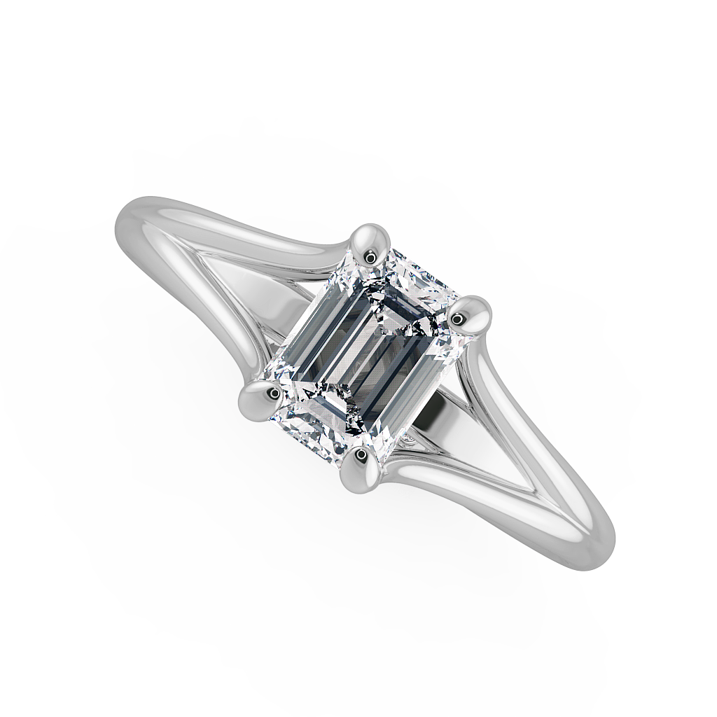 Emerald Solitaire Engagement Rings