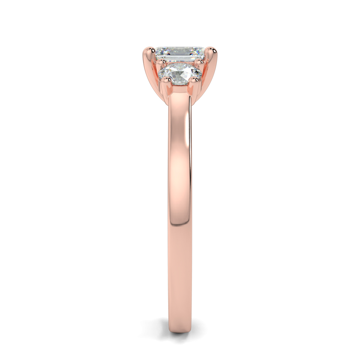 Asscher Three Stone Engagement Rings