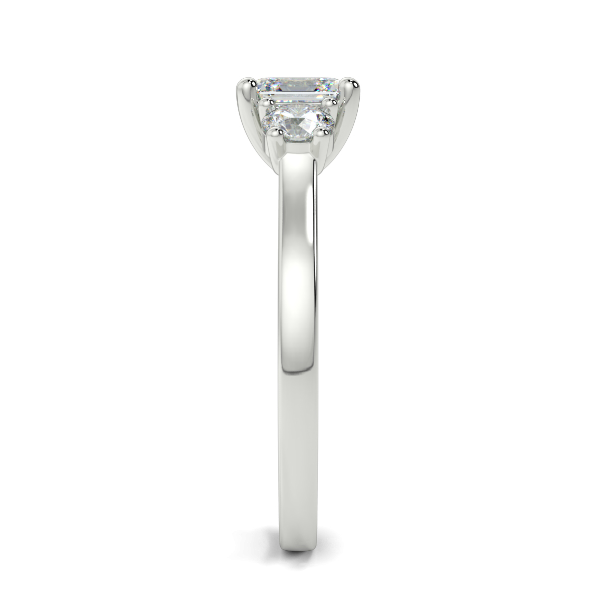 Asscher Three Stone Engagement Rings