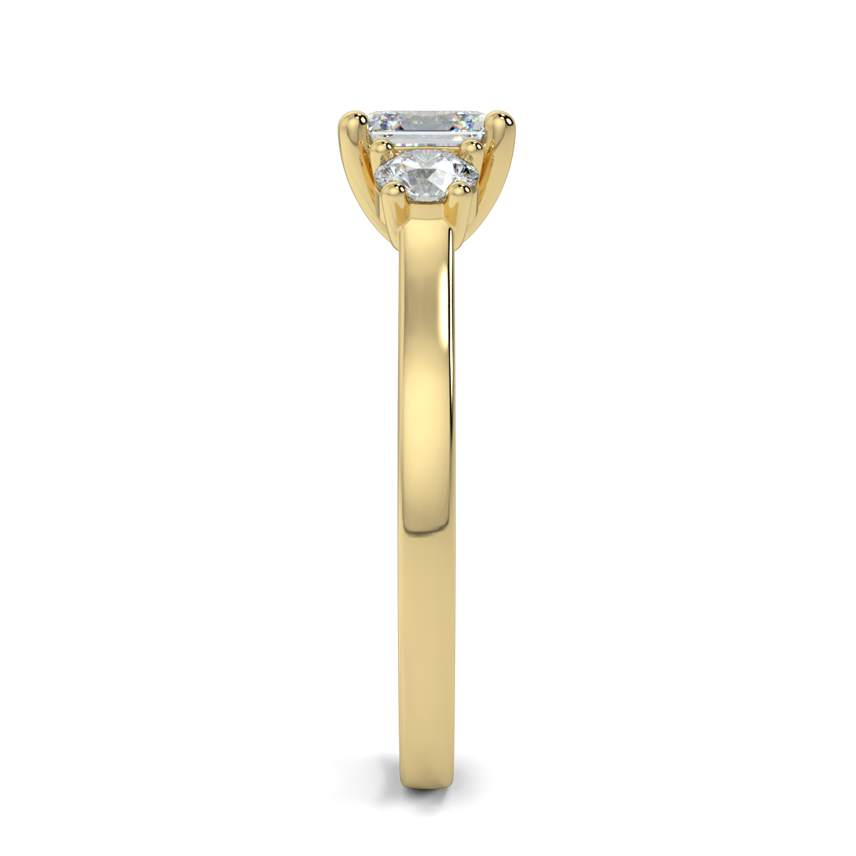 Asscher Three Stone Engagement Rings