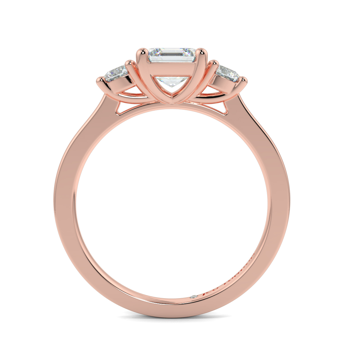 Asscher Three Stone Engagement Rings