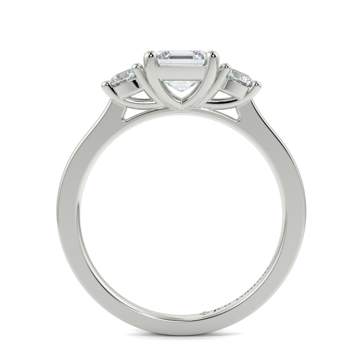 Asscher Three Stone Engagement Rings