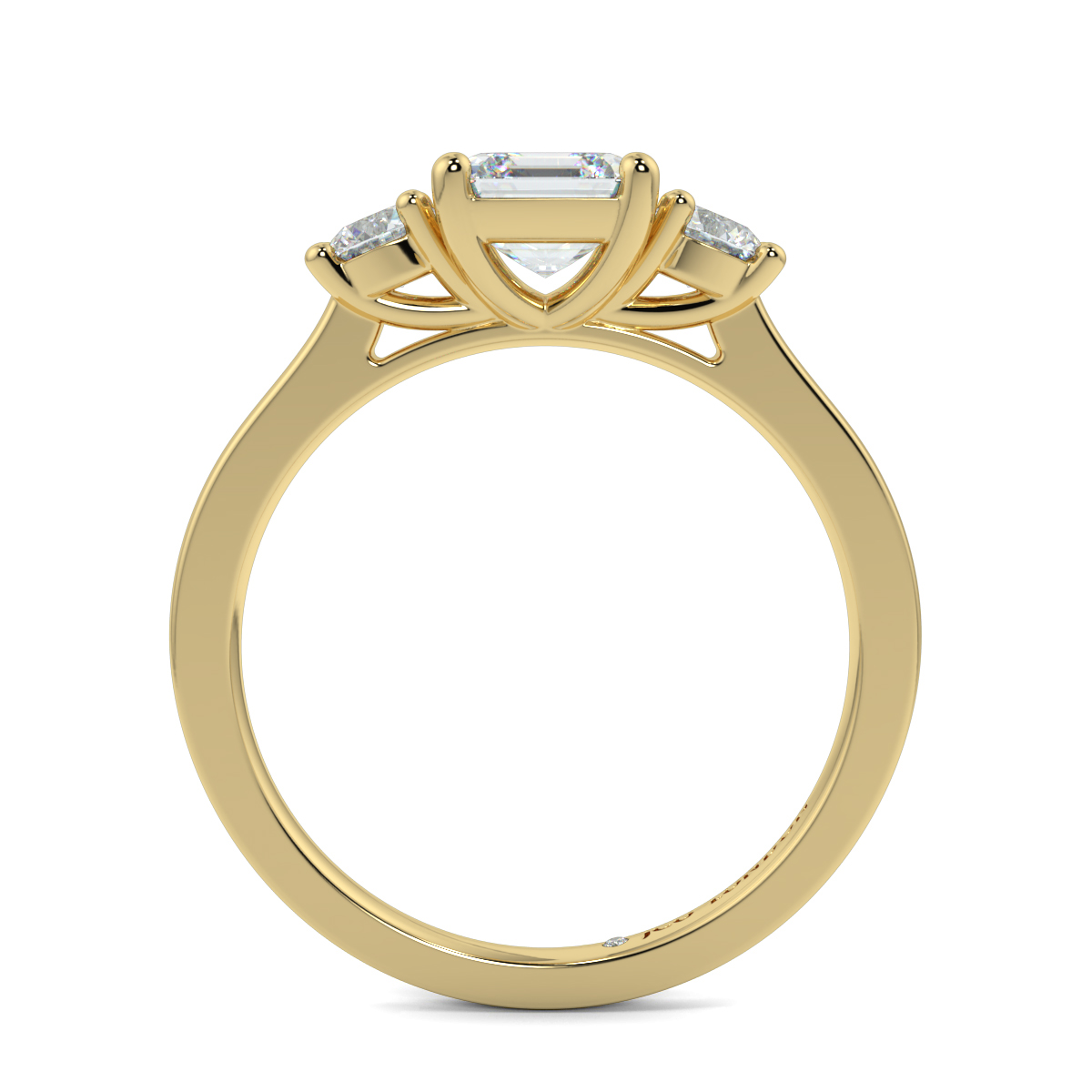 Asscher Three Stone Engagement Rings