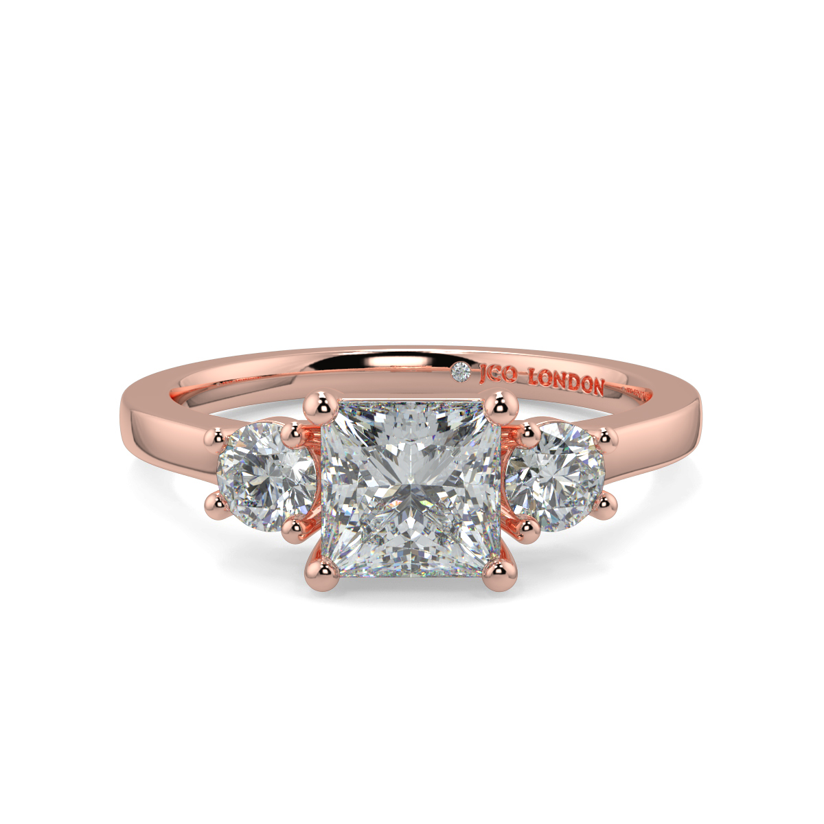Princess Three Stone Engagement Rings