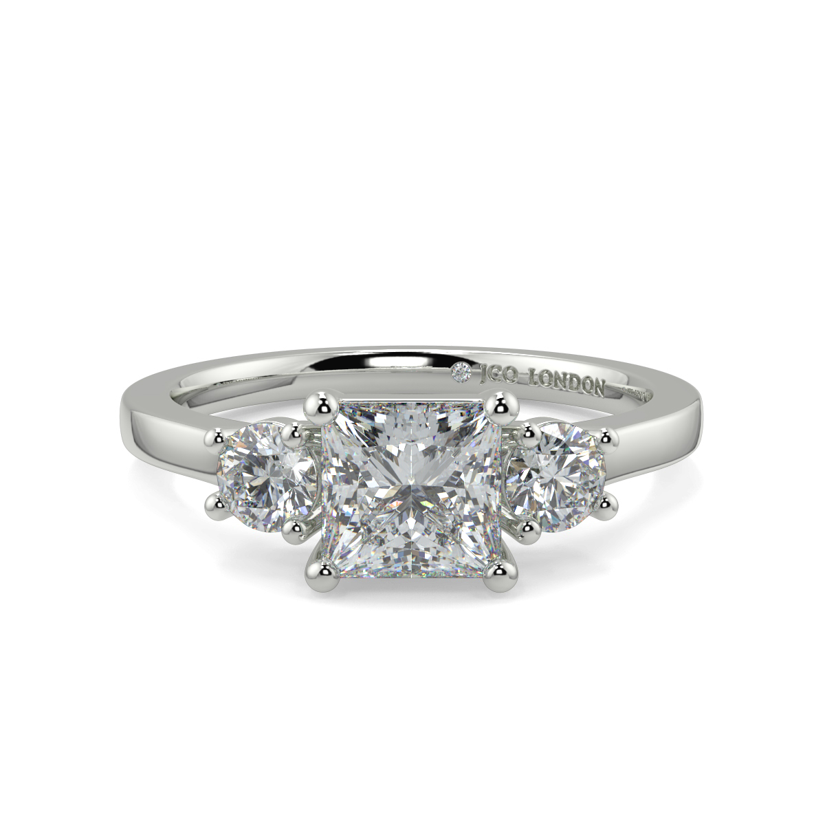 Princess Three Stone Engagement Rings