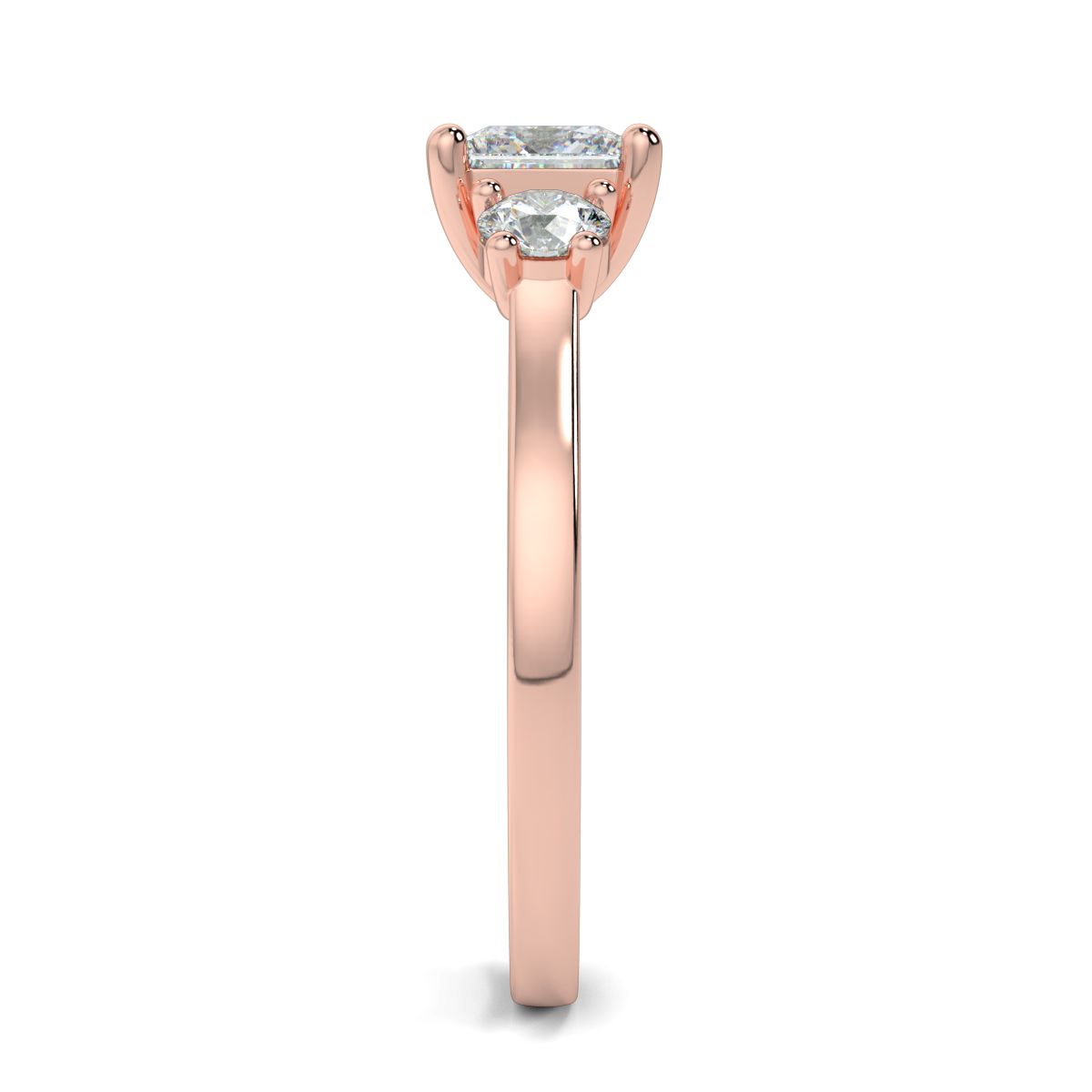 Princess Three Stone Engagement Rings