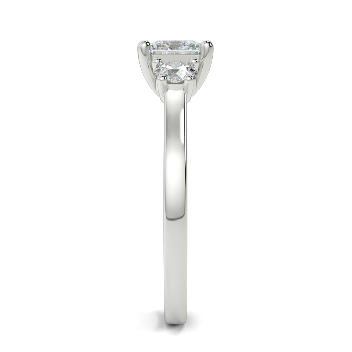 Princess Three Stone Engagement Rings