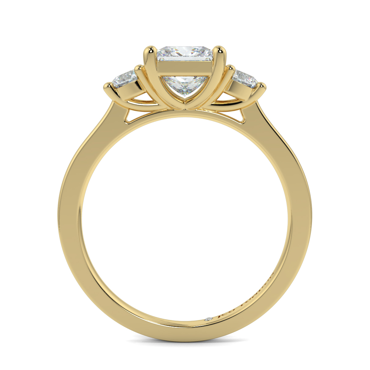 Princess Three Stone Engagement Rings