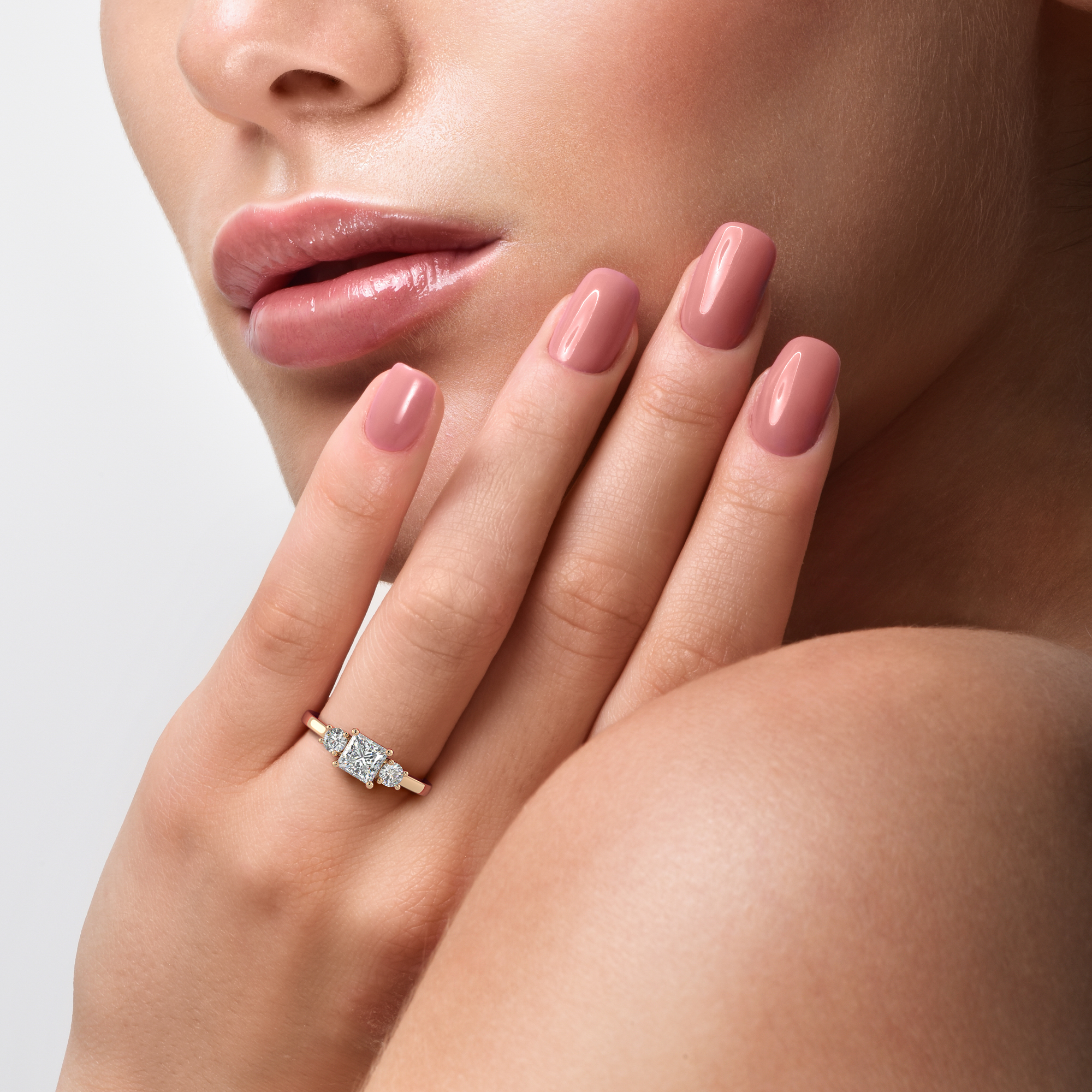 Princess Three Stone Engagement Rings