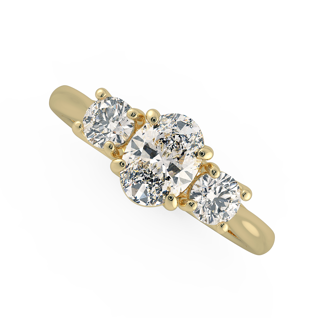 Oval Three Stone Engagement Rings