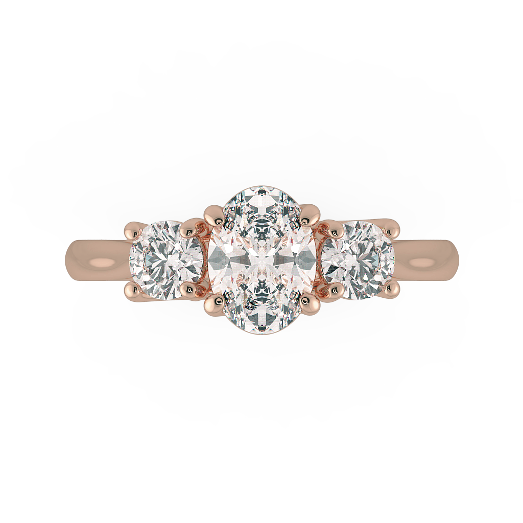 Oval Three Stone Engagement Rings