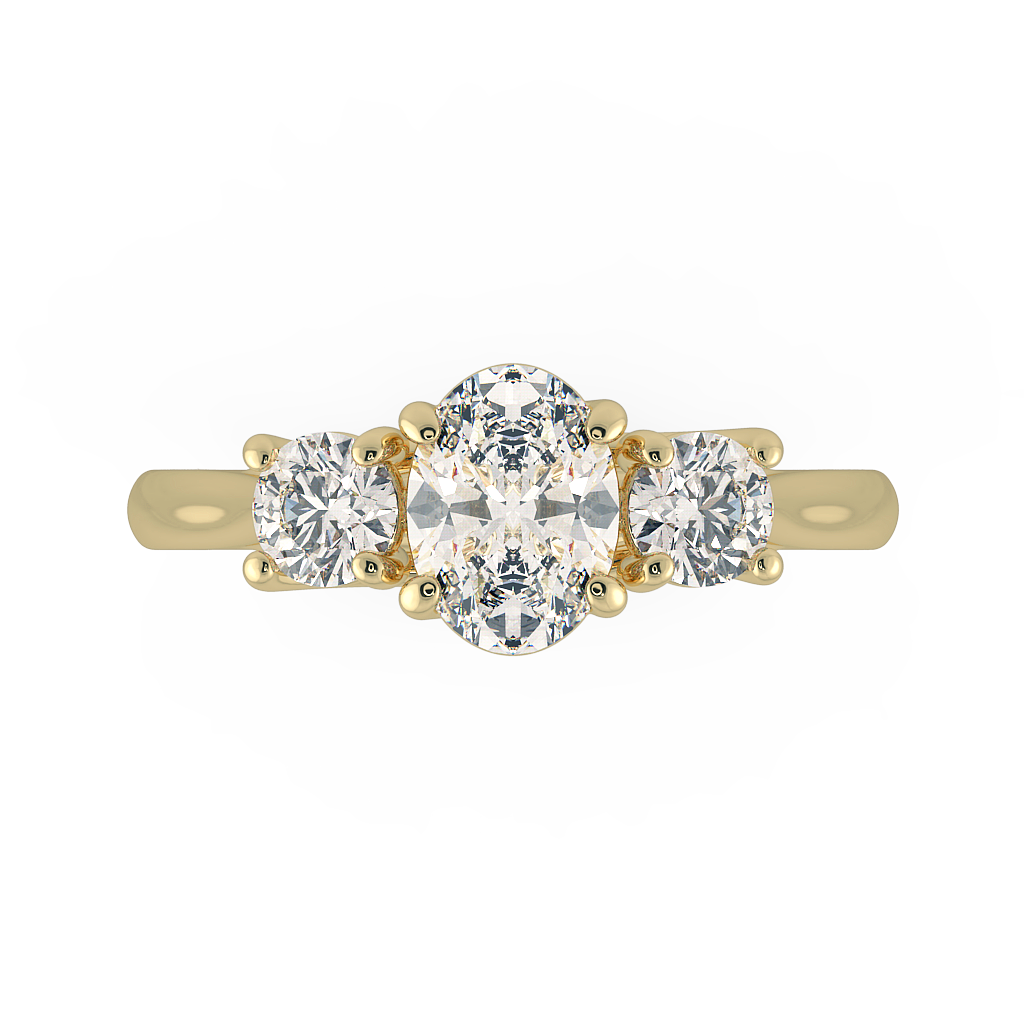 Oval Three Stone Engagement Rings