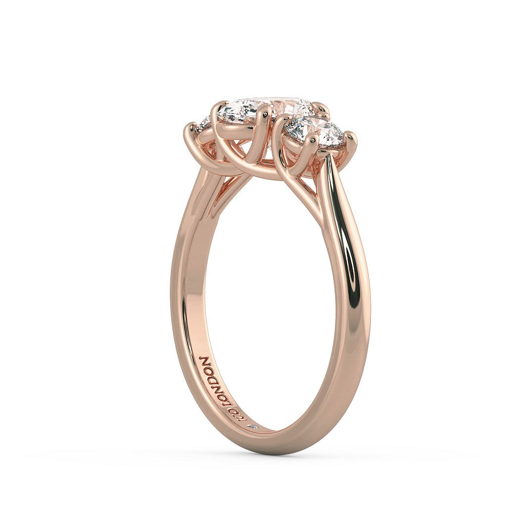 Oval Three Stone Engagement Rings