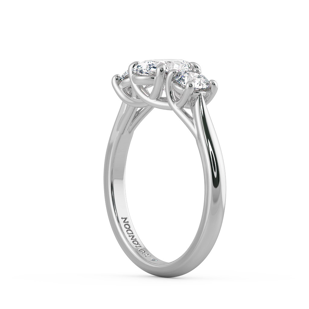 Oval Three Stone Engagement Rings