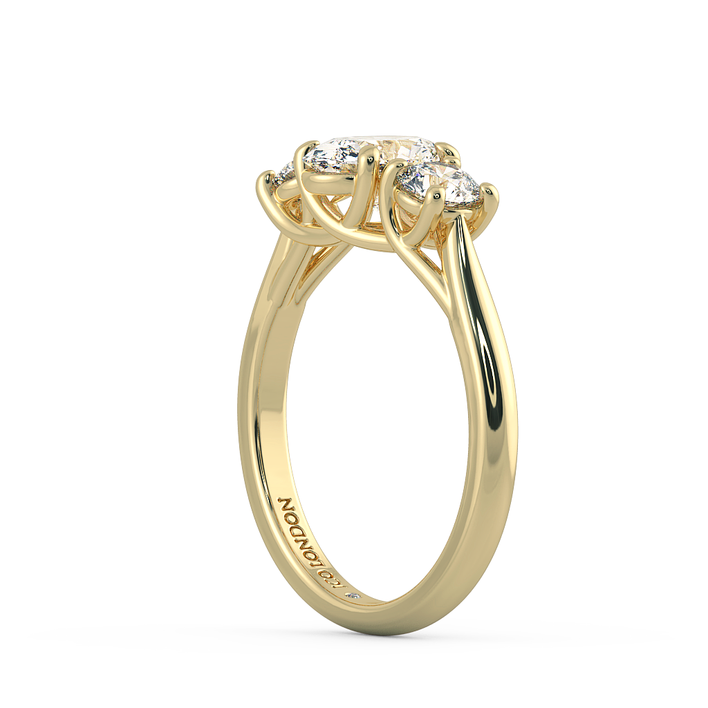 Oval Three Stone Engagement Rings