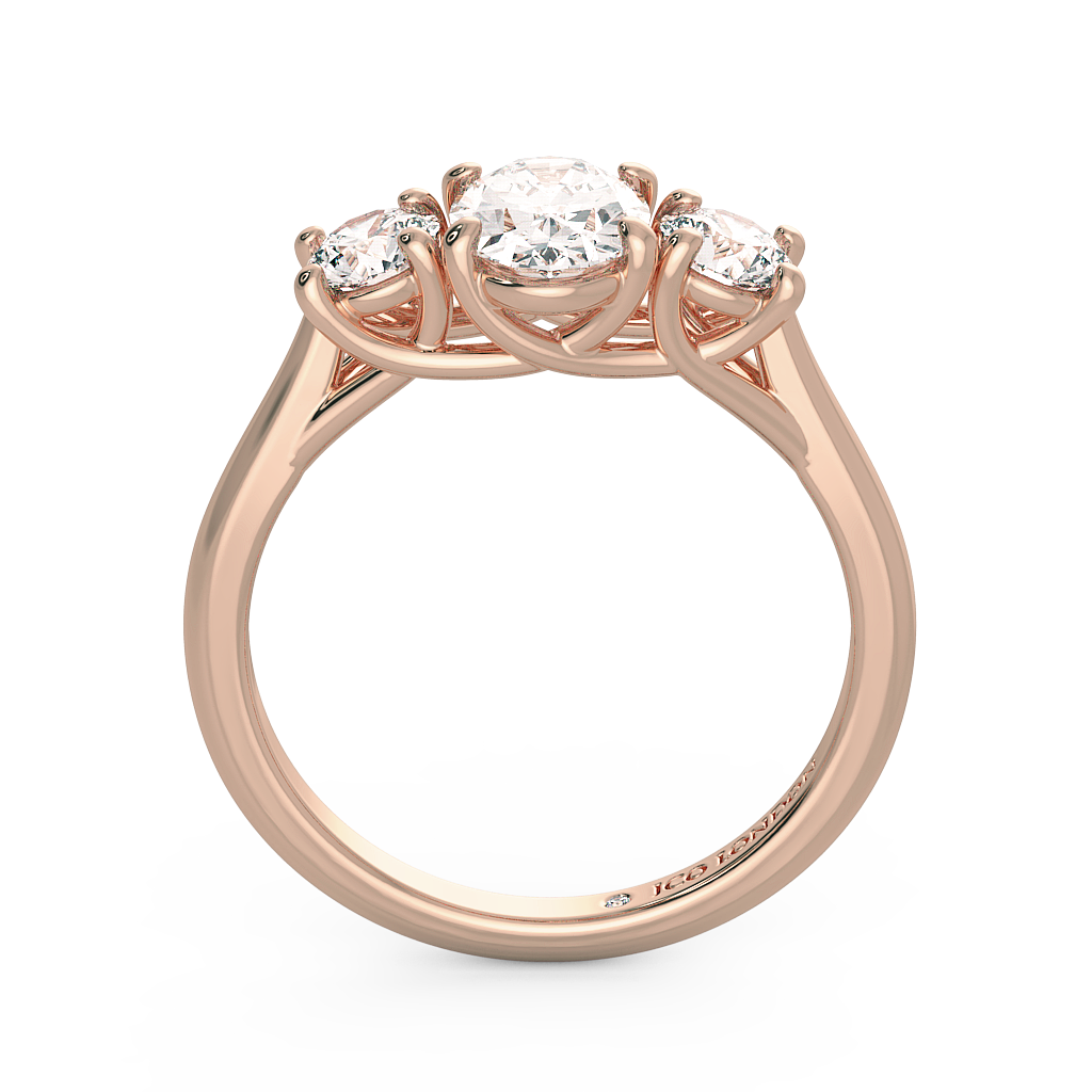 Oval Three Stone Engagement Rings