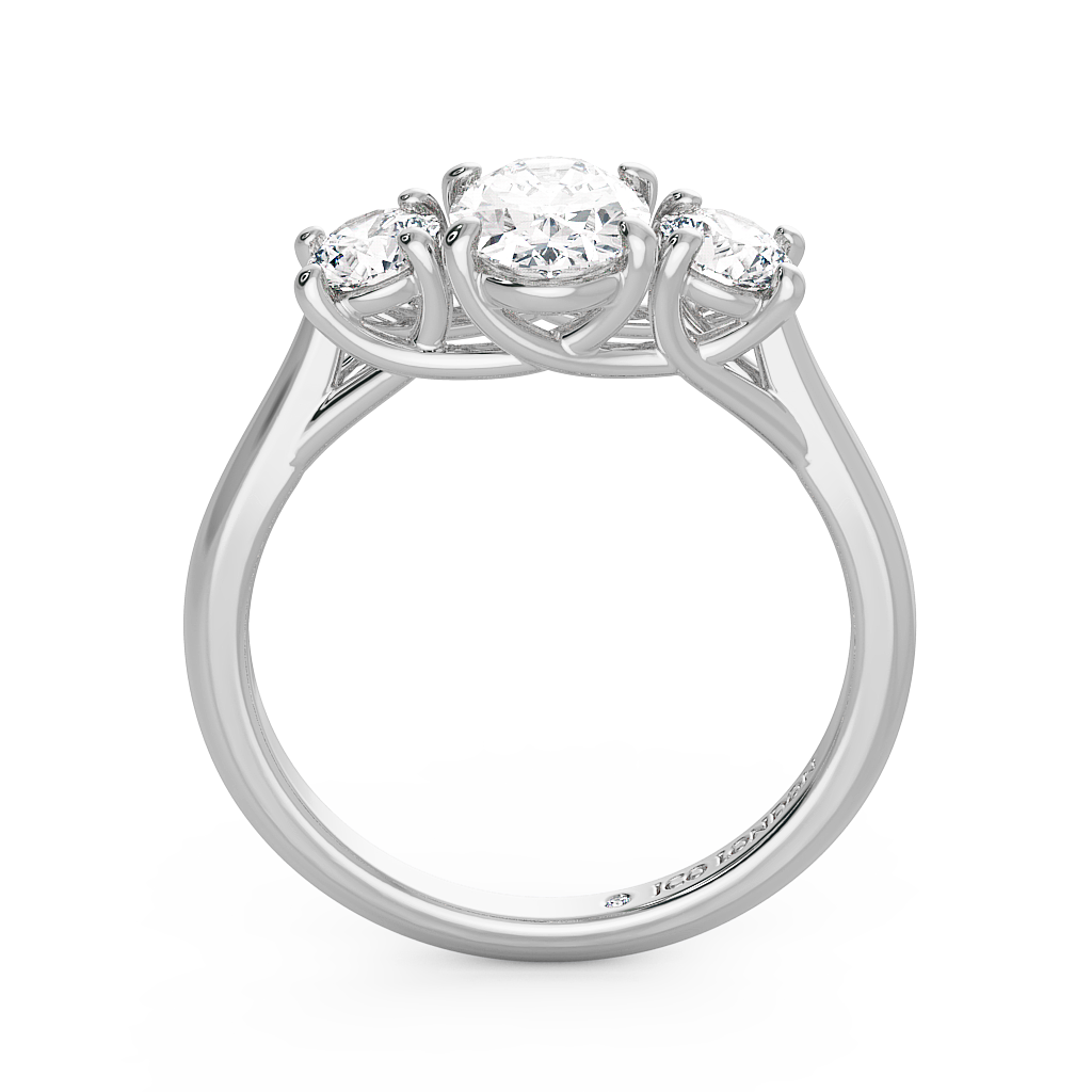 Oval Three Stone Engagement Rings