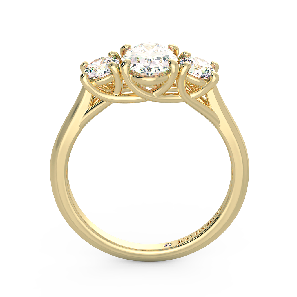Oval Three Stone Engagement Rings