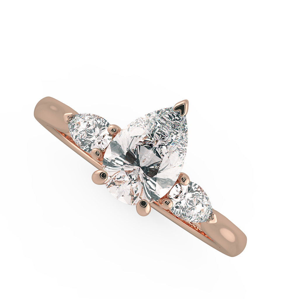 Pear Three Stone Engagement Rings