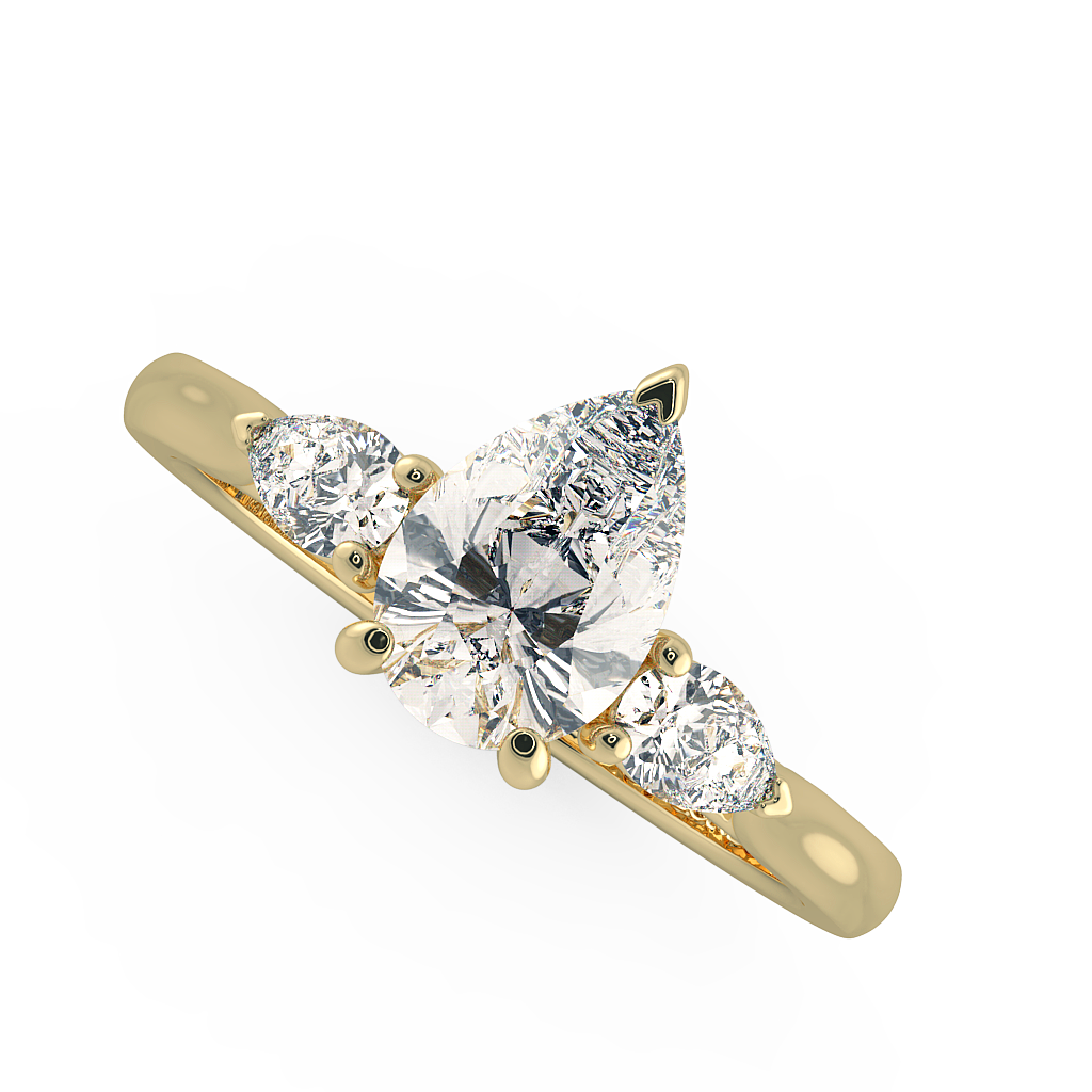 Pear Three Stone Engagement Rings