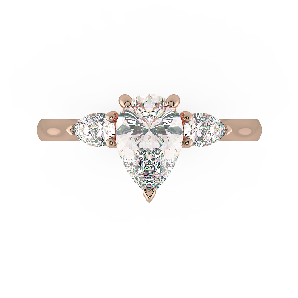 Pear Three Stone Engagement Rings