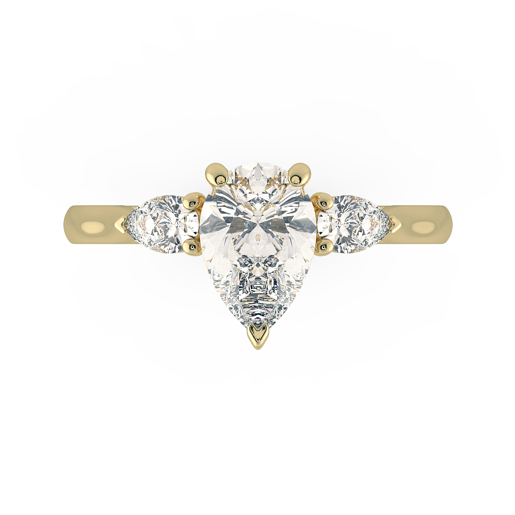 Pear Three Stone Engagement Rings