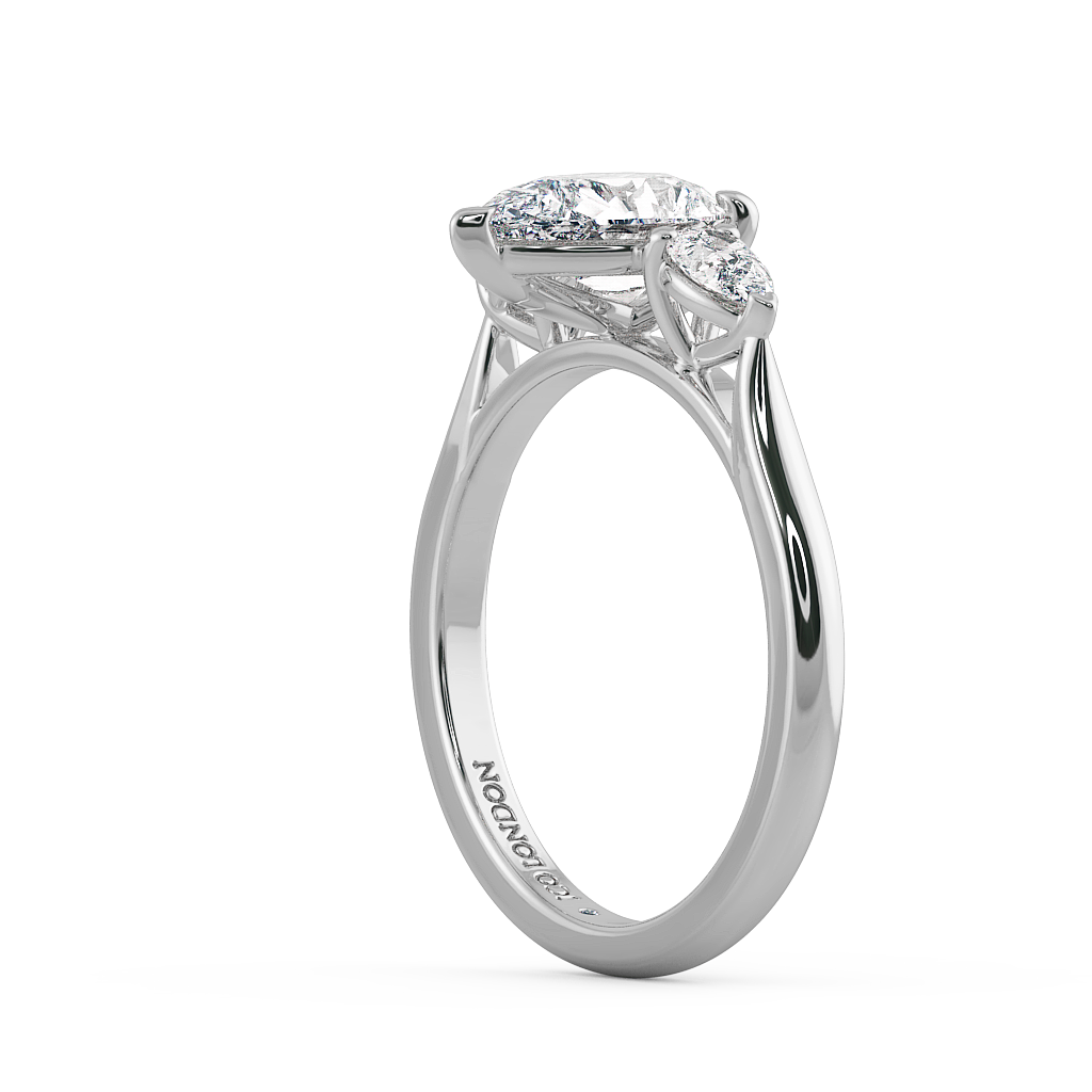 Pear Three Stone Engagement Rings