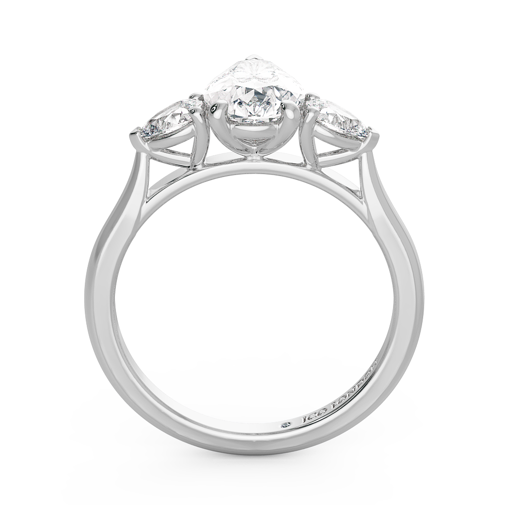 Pear Three Stone Engagement Rings