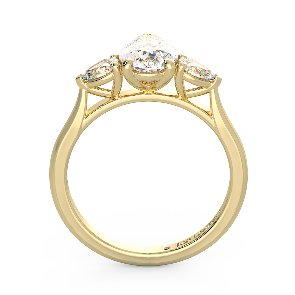 Pear Three Stone Engagement Rings
