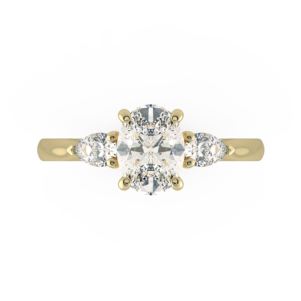 Oval Three Stone Engagement Rings