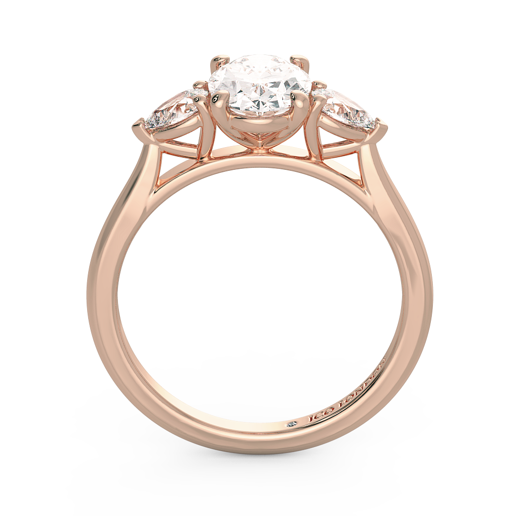 Oval Three Stone Engagement Rings