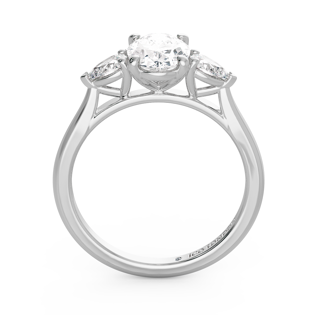 Oval Three Stone Engagement Rings
